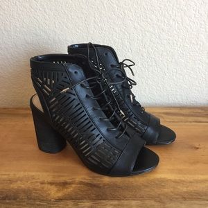 Sam Edelman Black Leather Cutout Booties